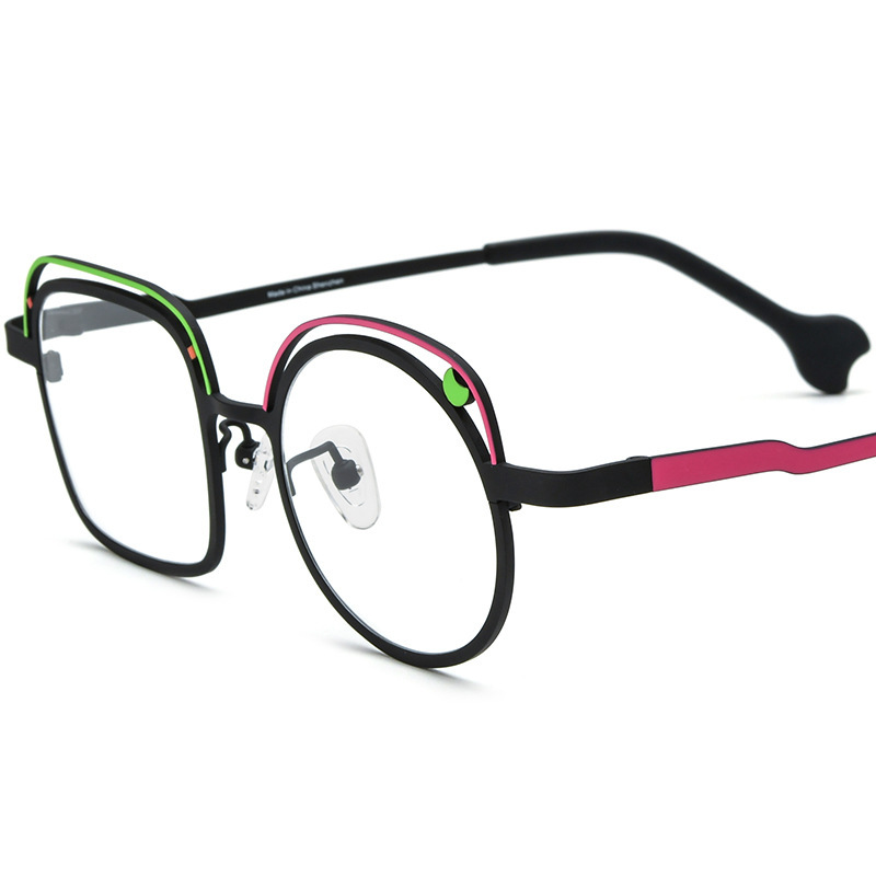Women’s Colored Ultra-light Pure Titanium Irregular Myopia Glasses