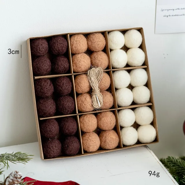 Christmas Wool Felt Ball Snowflake Ball Decorative Pendant G Type 3Cm - Shop at LoveMi