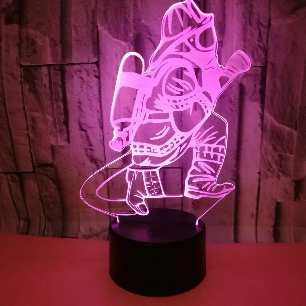 Firefighter 3D Small Night Lamp USB Colorful Touch Remote Control