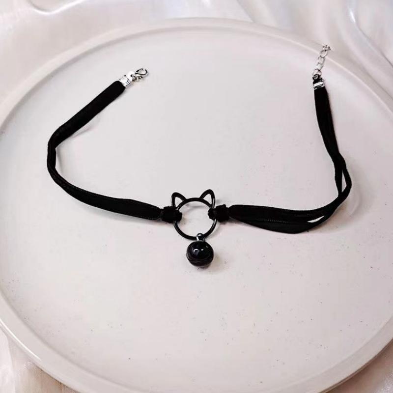 Sweet Cool Hot Girl Dark Cat Necklace Special-interest Design High Sense