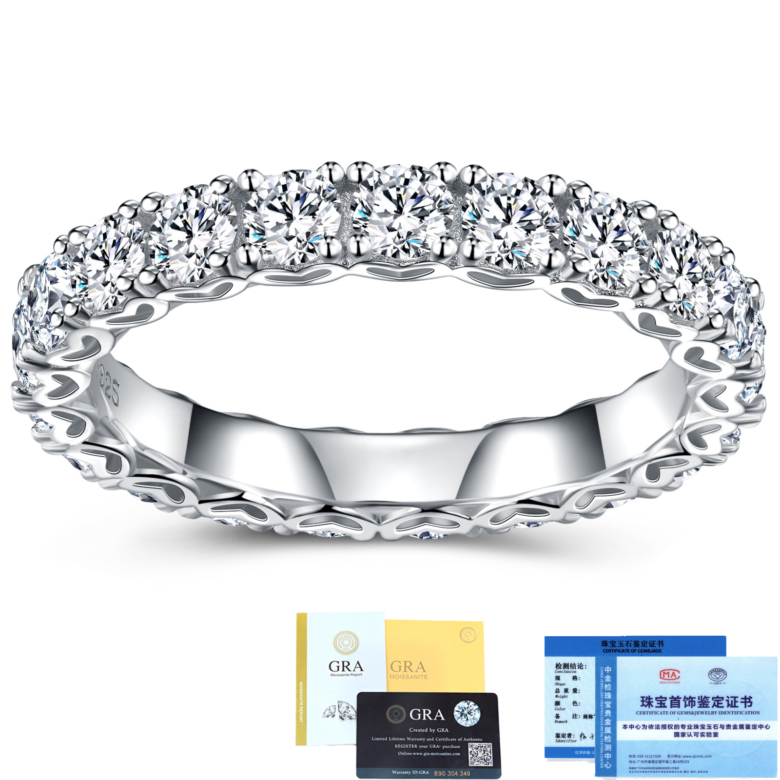 Sterling Silver Moissanite Ring, picture 4 of 5