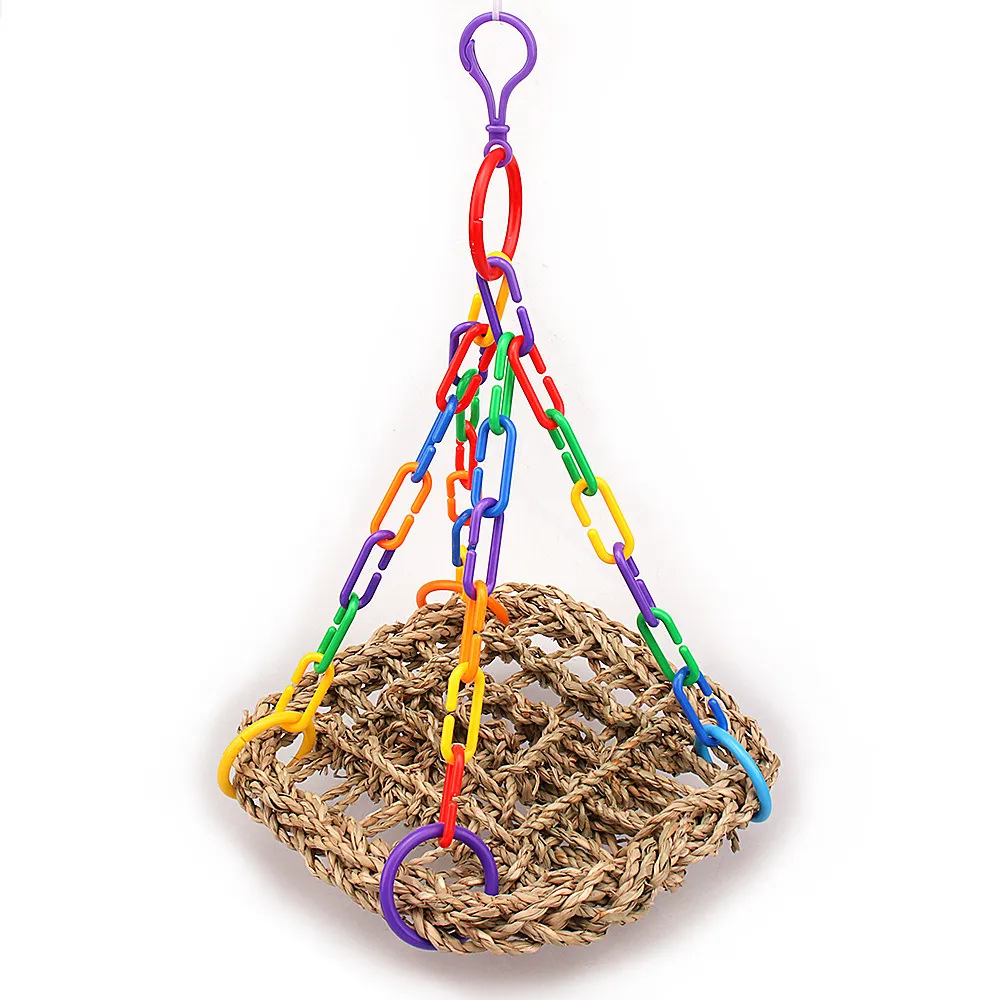 Toy Bird Grass Net Parrot Swing - Plastic Ring