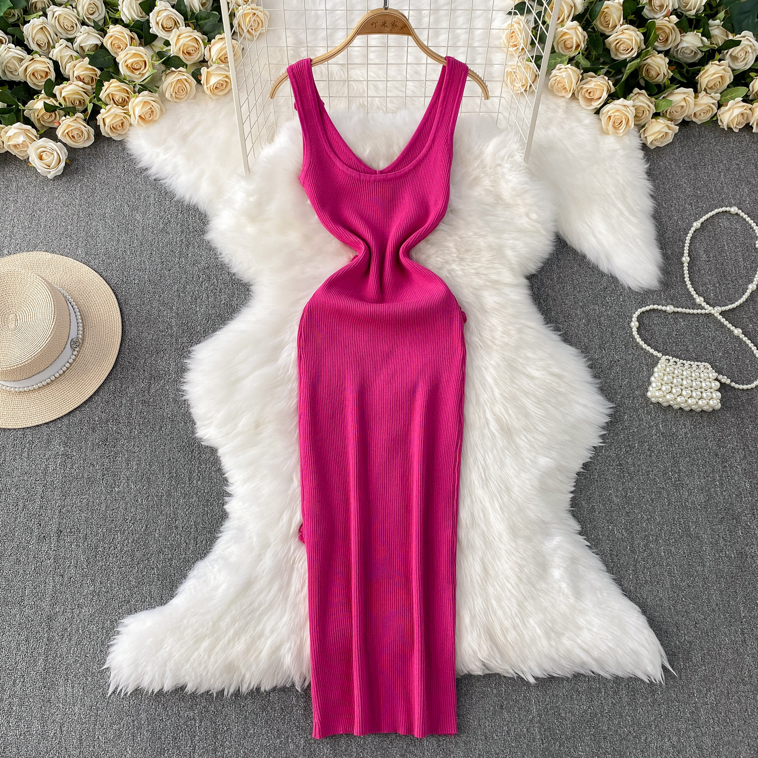 Fan Slim-fit Slimming Sheath Long Skirt