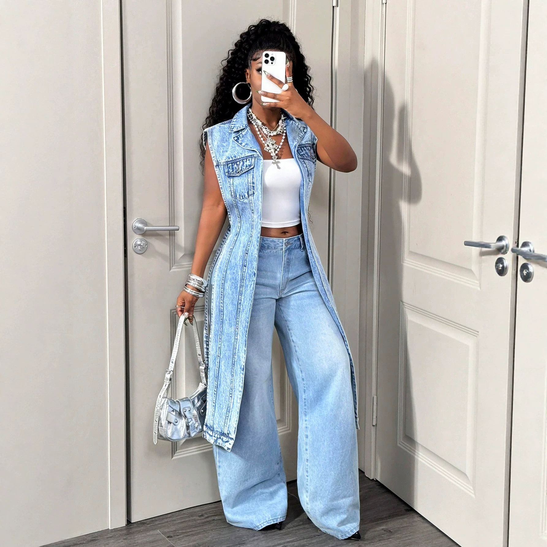 Womens Denim Dress For Outings And Leisure