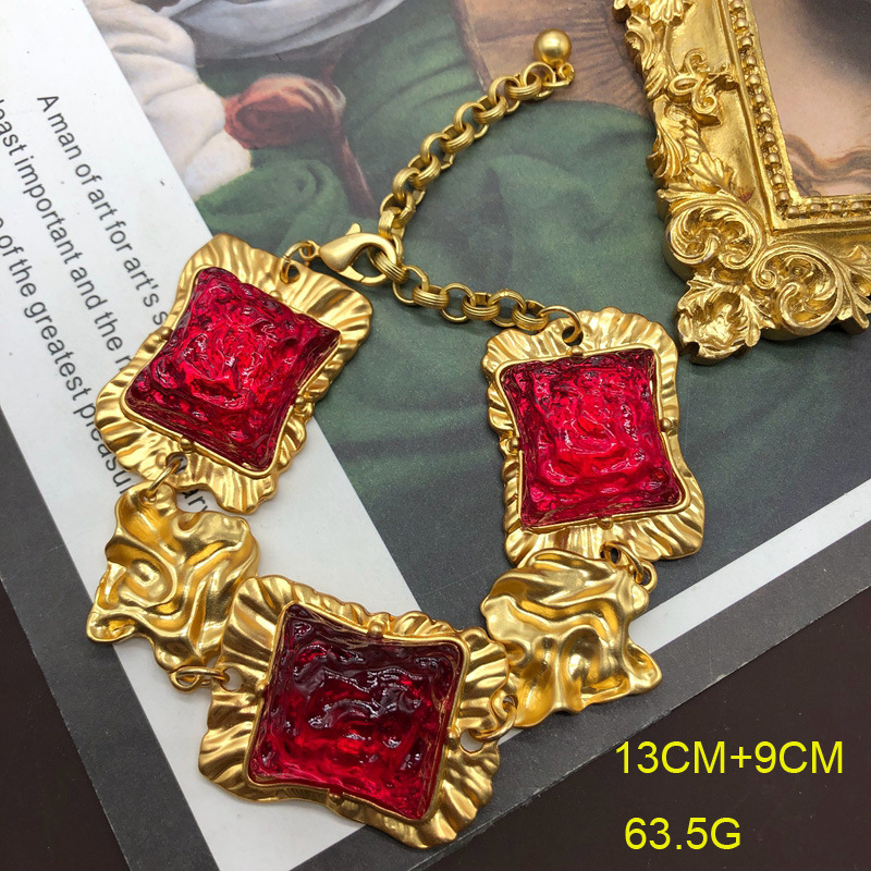 Gold-plated Fog Gold And Silver Pin Stud Earrings Bracelet And Necklace Set