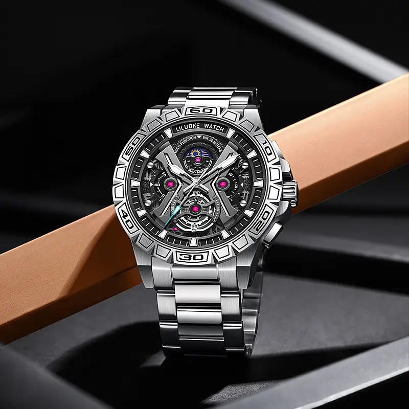 Three-Dimensional Hollow Waterproof Luminous Multifunction Quartz Watch