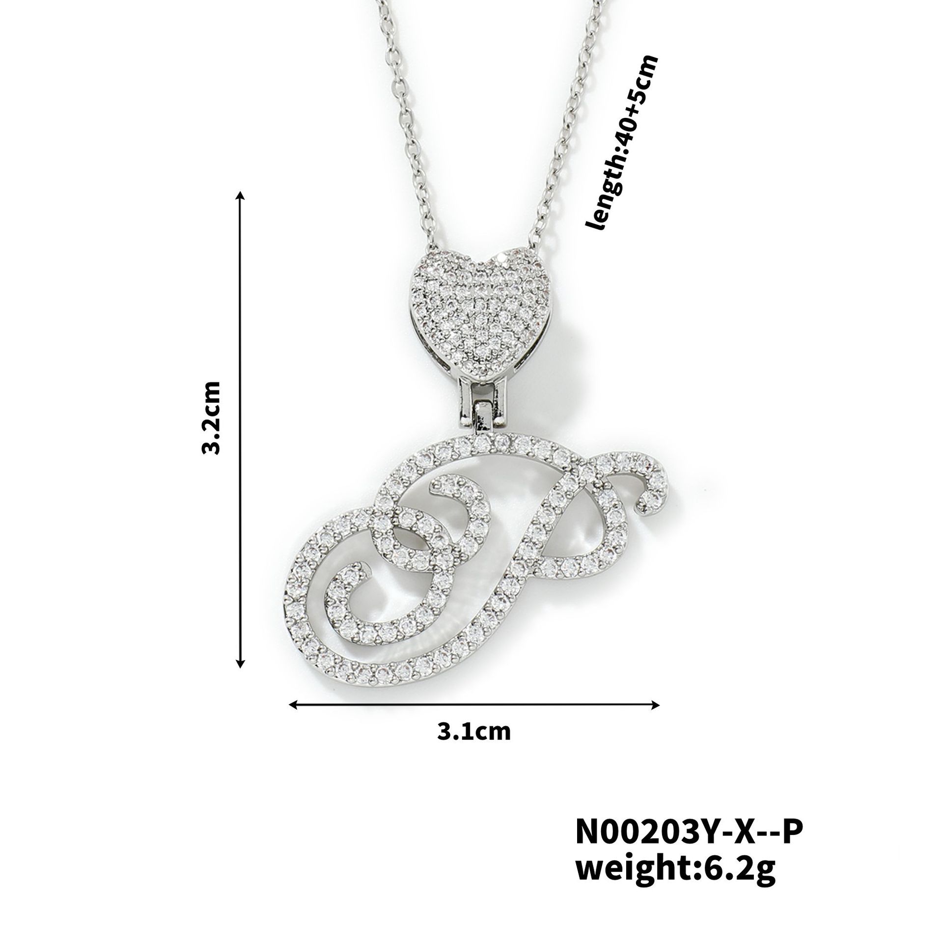 European And American Style English Letters Copper Zircon-laid Necklace