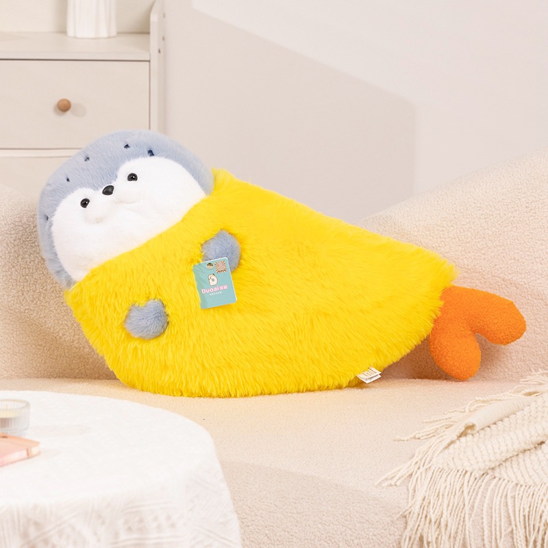 Seal Plush Toy Cute Bed Holding Sleep