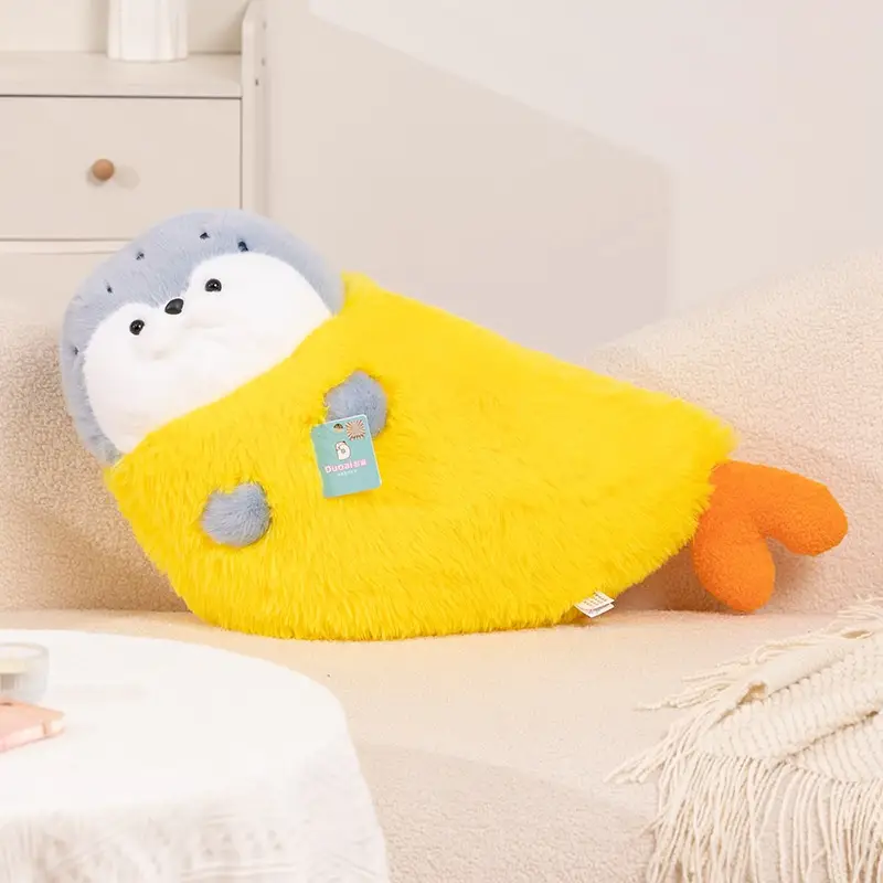 Seal Plush Toy Cute Bed Holding Sleep