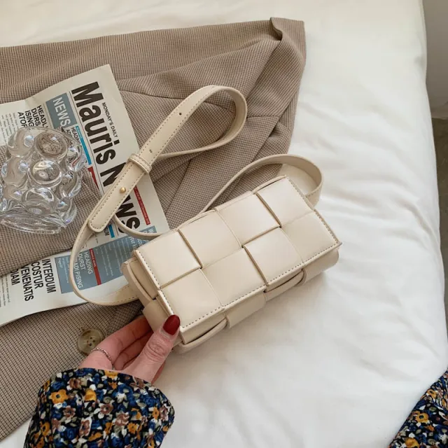 All match Shoulder Bag Handmade Woven Small Square Bag Beige - Shop at LoveMi