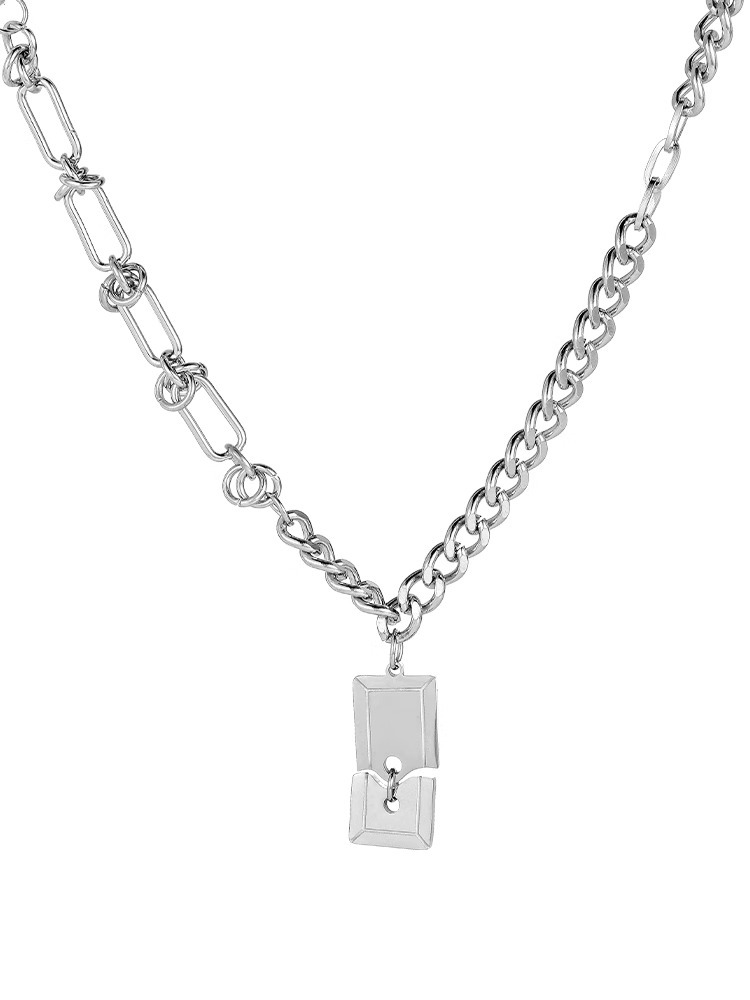 Men's Non-fading Simple Broken Brand Titanium Steel Necklace