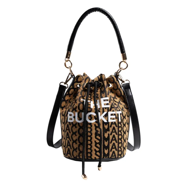 Fashion Alphabet Bucket Bag Retro Portable Messenger Bag Yellow - Shop at LoveMi