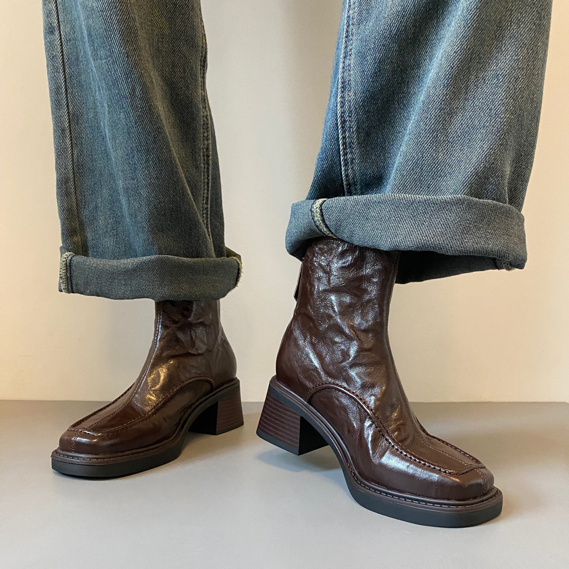 Square Toe Ankle Boots, picture 3 of 4
