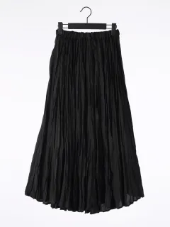 Solid Color Embroidered Long-sleeved Top Handmade Pleated Two-piece Overskirt Suit - Black Skirt - View 1