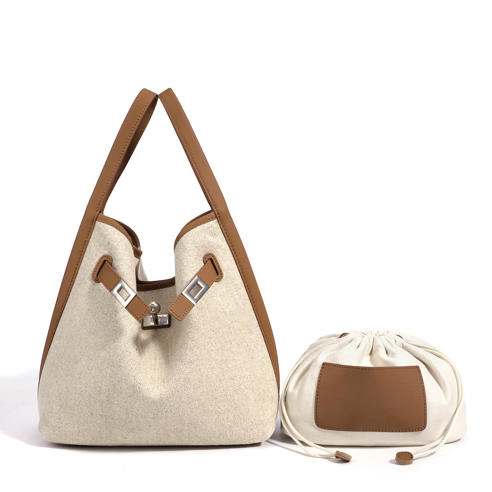 Genuine Leather Crossbody Bucket Bag