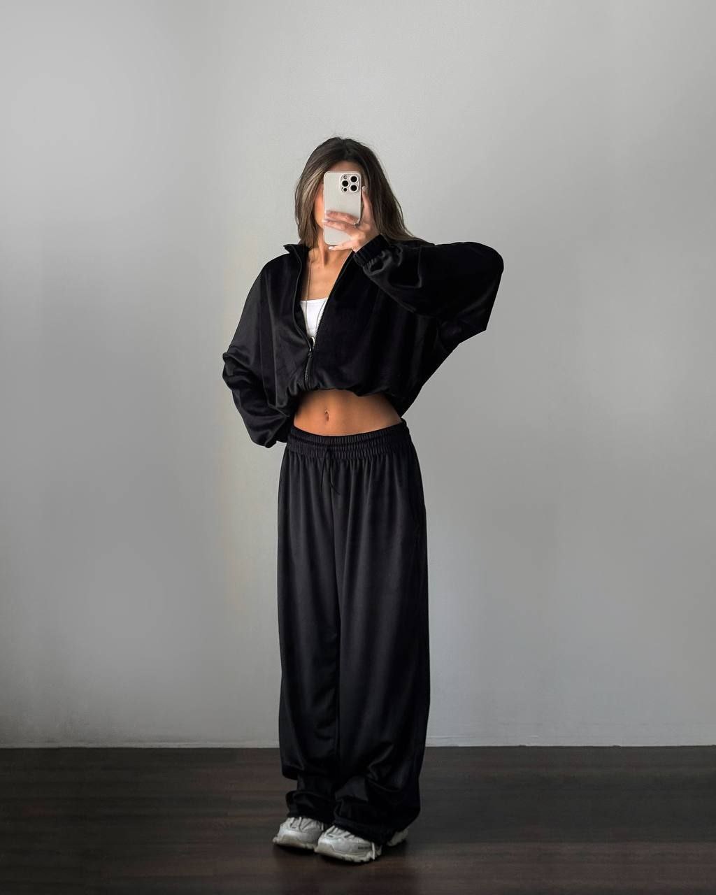 New Casual Womens Set Solid-color Long-sleeve Zip-up Cardigan And Sweatpantstwo-piece Set