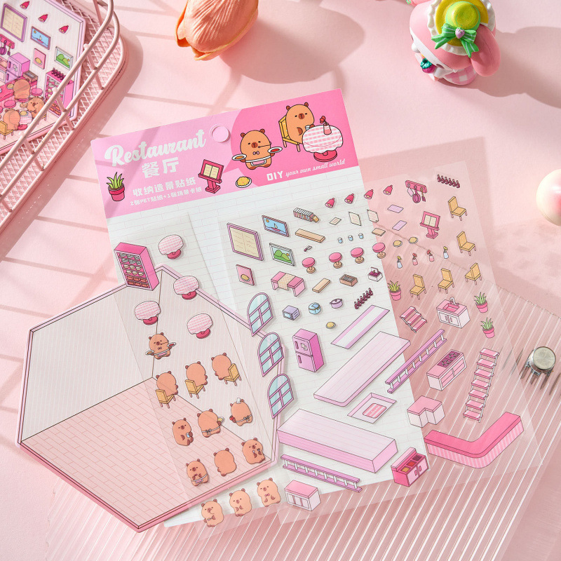 Capabala Cut-free Landscaping Hand Account Three-dimensional Stickers - Image 4