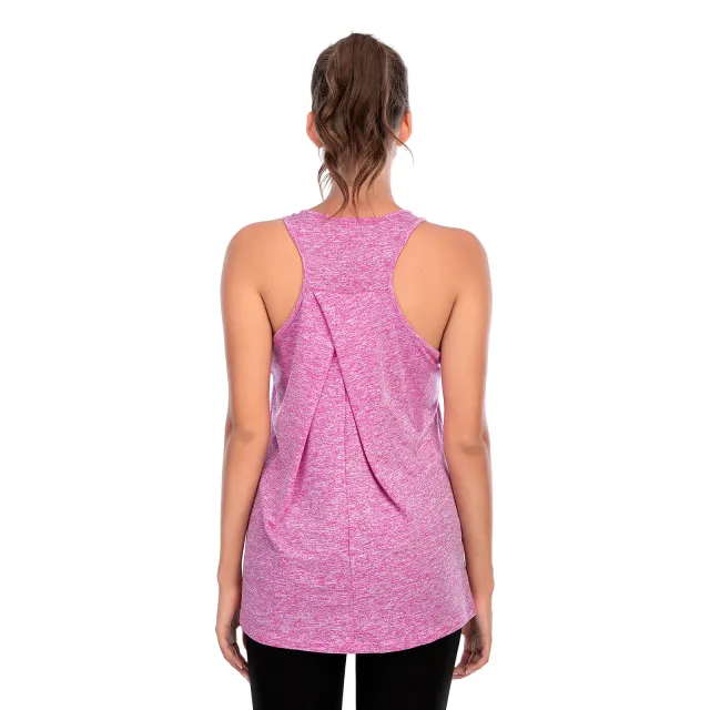 Exercise Yoga Clothes Blouse Running Quick drying Loose Yoga Vest Red - Shop at LoveMi