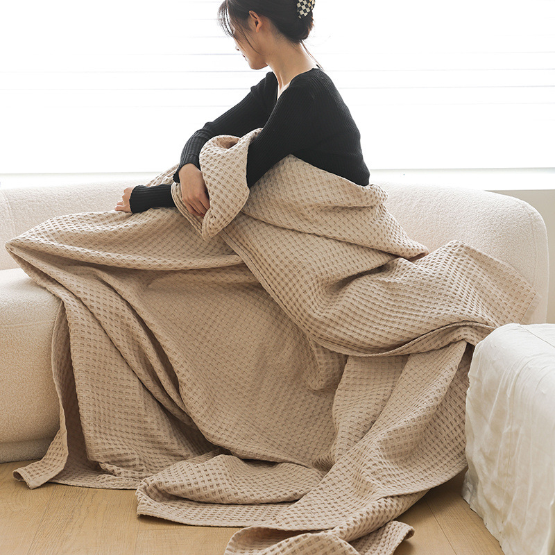 Cotton SingleDouble Waffle-Weave Towel Blanket