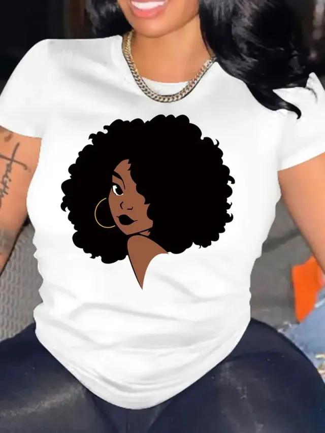 Printed Short sleeved T shirt Trendy B6 D13321 White - Shop at LoveMi