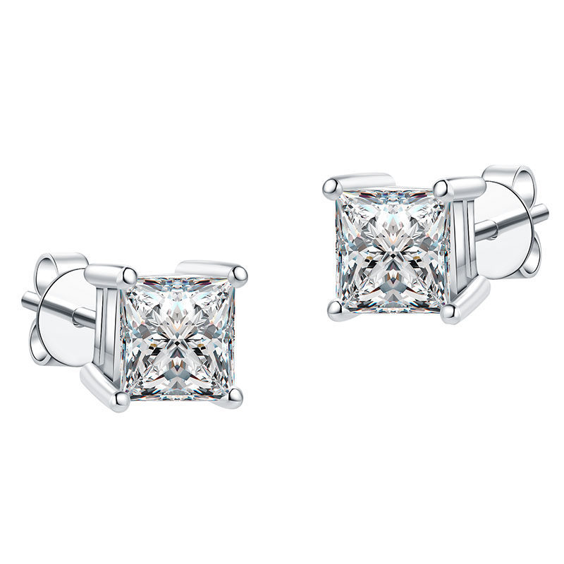 Minimalist And Elegant Princess-cut Square Stud Earrings thumbnail 6