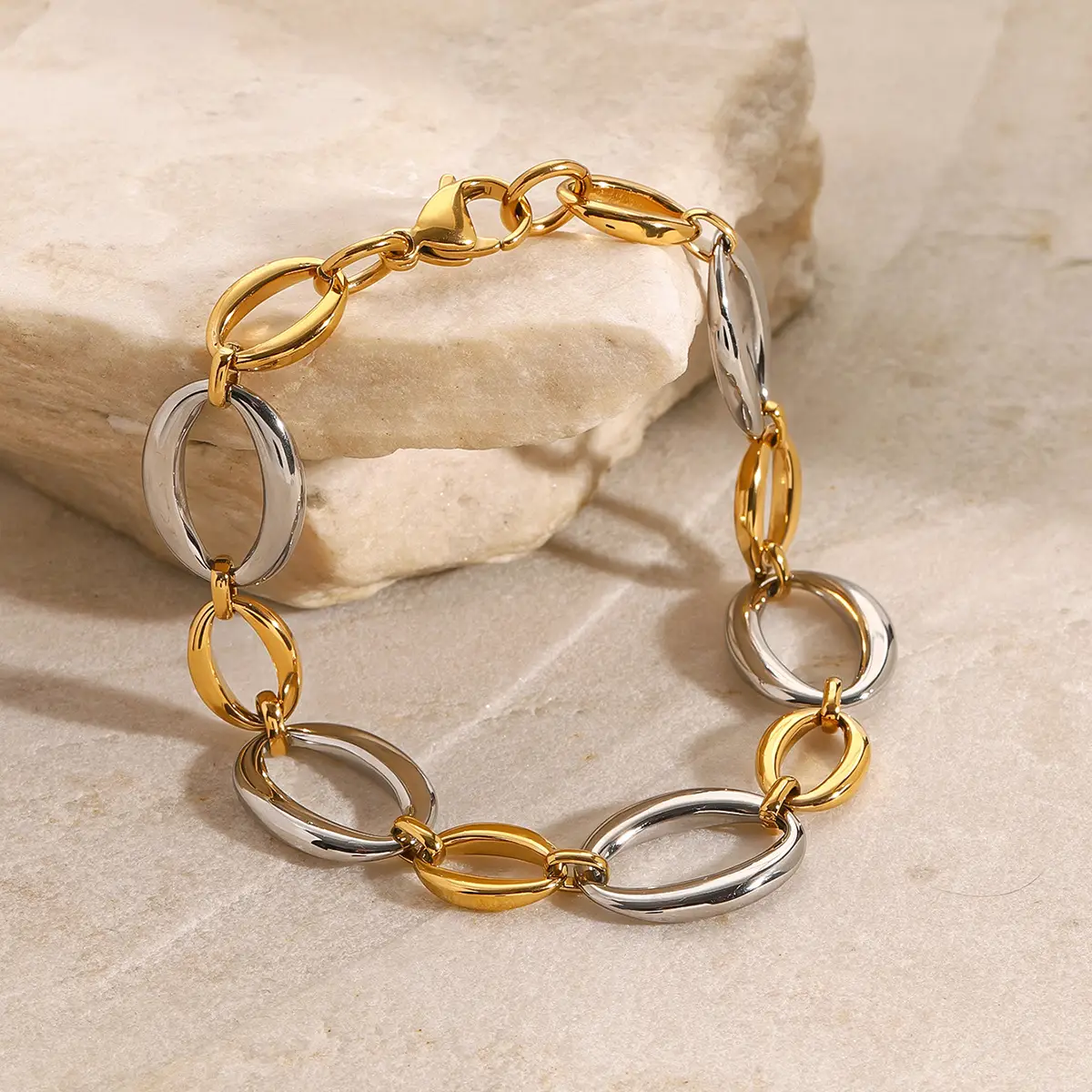Stainless Steel Color Matching Metal Chain Bracelet