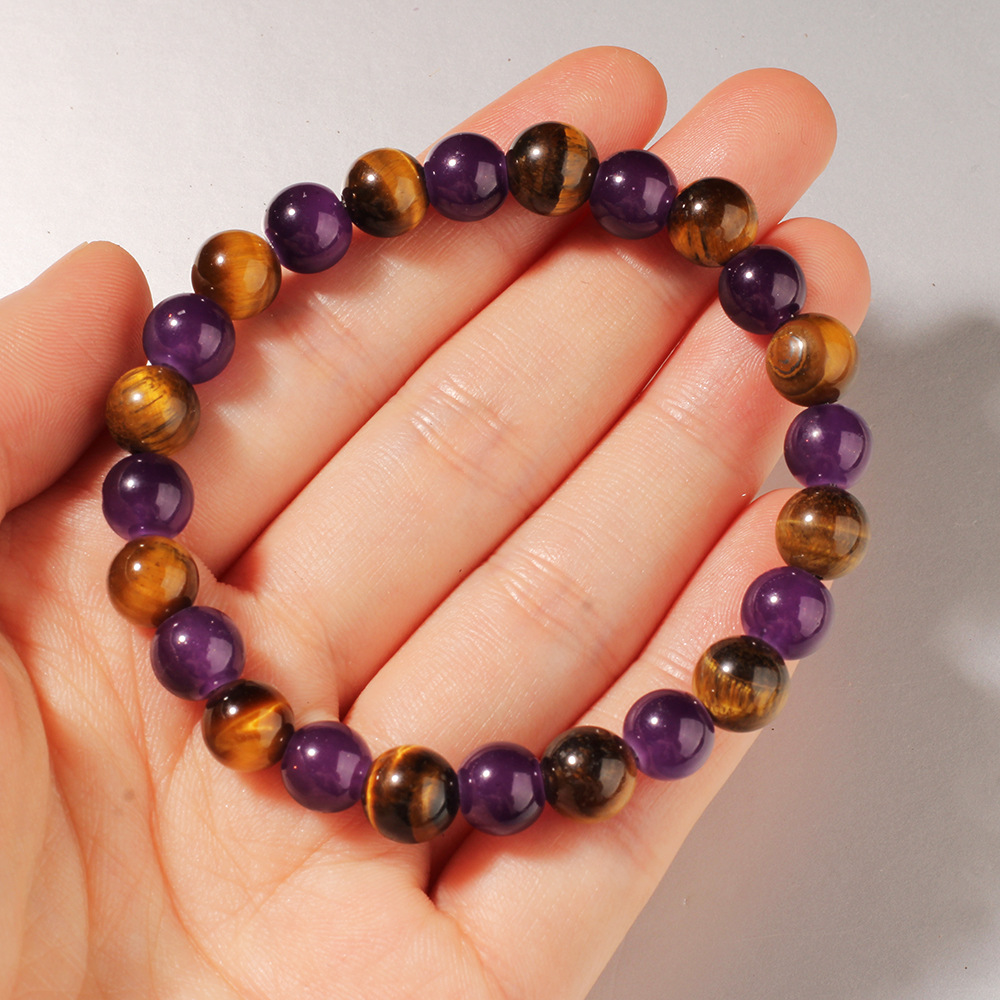 Purple Tiger Eye Natural Stone Bracelet