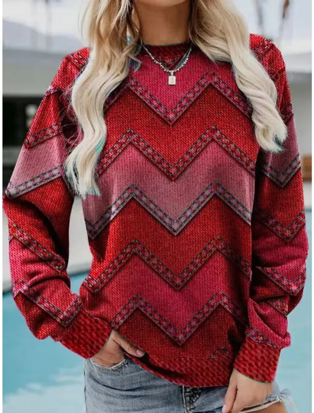 Retro Street Casual Round Neck Long Sleeve Sweater 3V5Yygq M - Shop at LoveMi