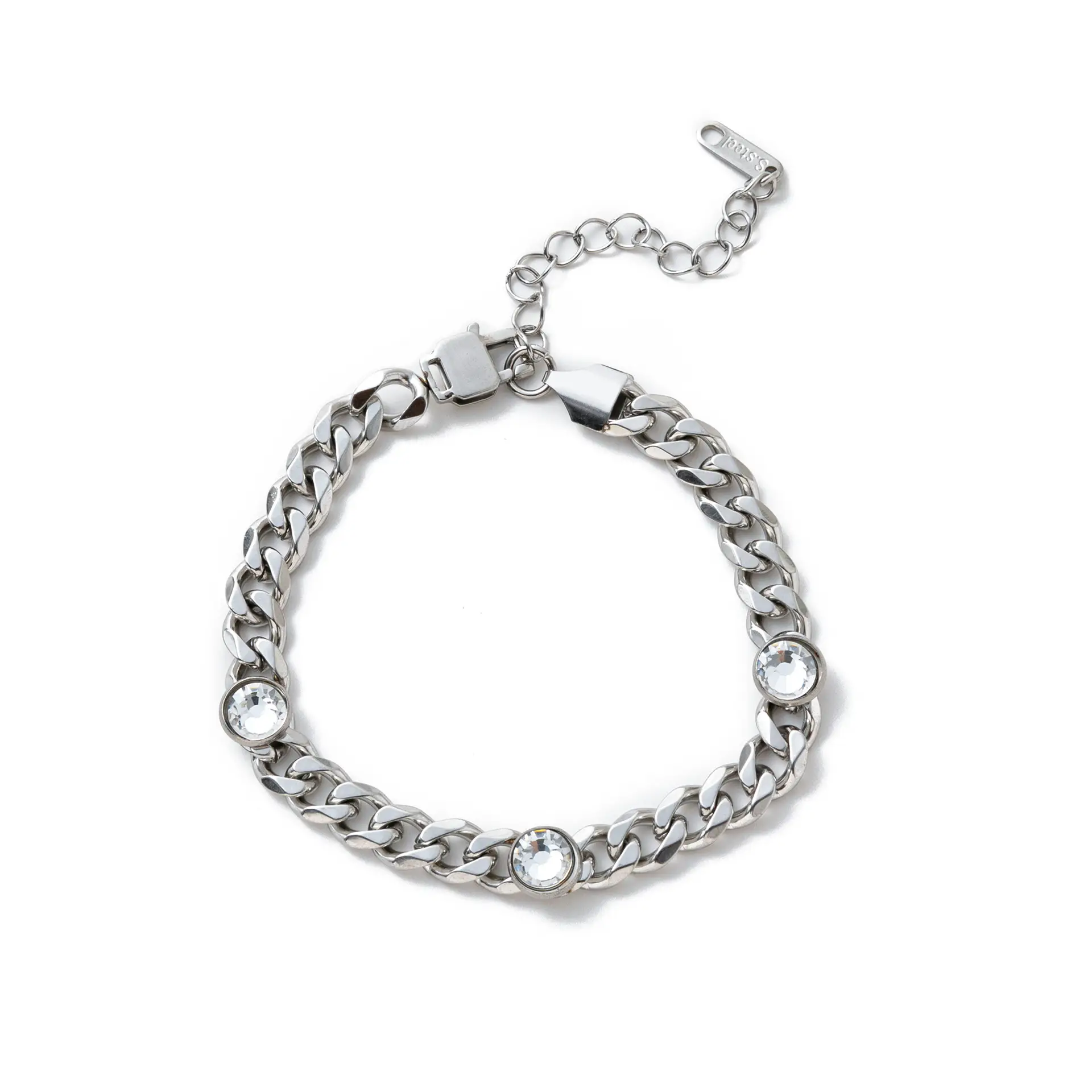Personalized Hip-hop Zirconium Titanium Steel Bracelet