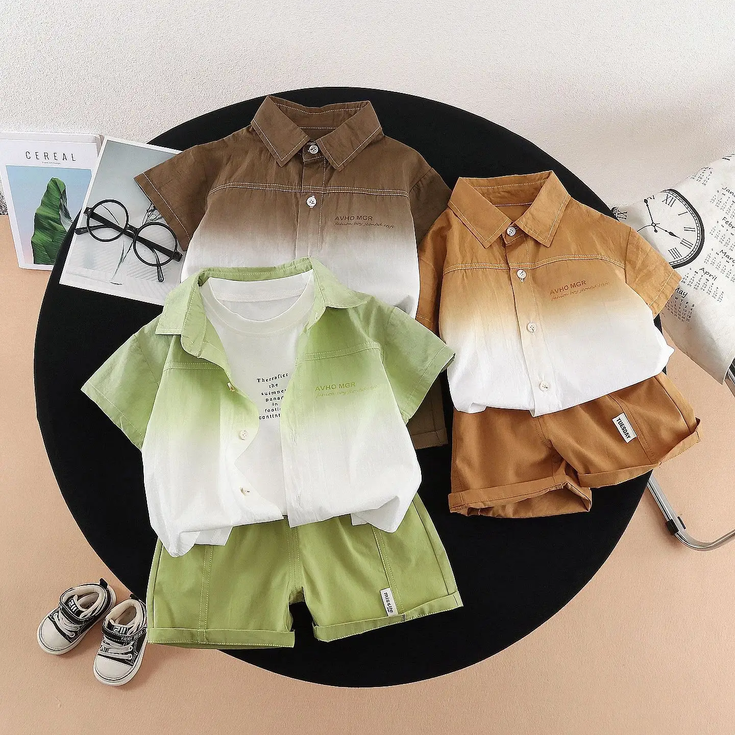 Boys' Short-sleeve Top And Pants Set