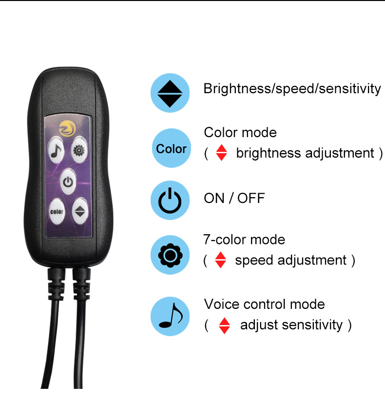 Car Led Atmosphere Lamp Usb Colorful Color Changing Center Console Instrument Panel Decorative Lamp Neon Light 8