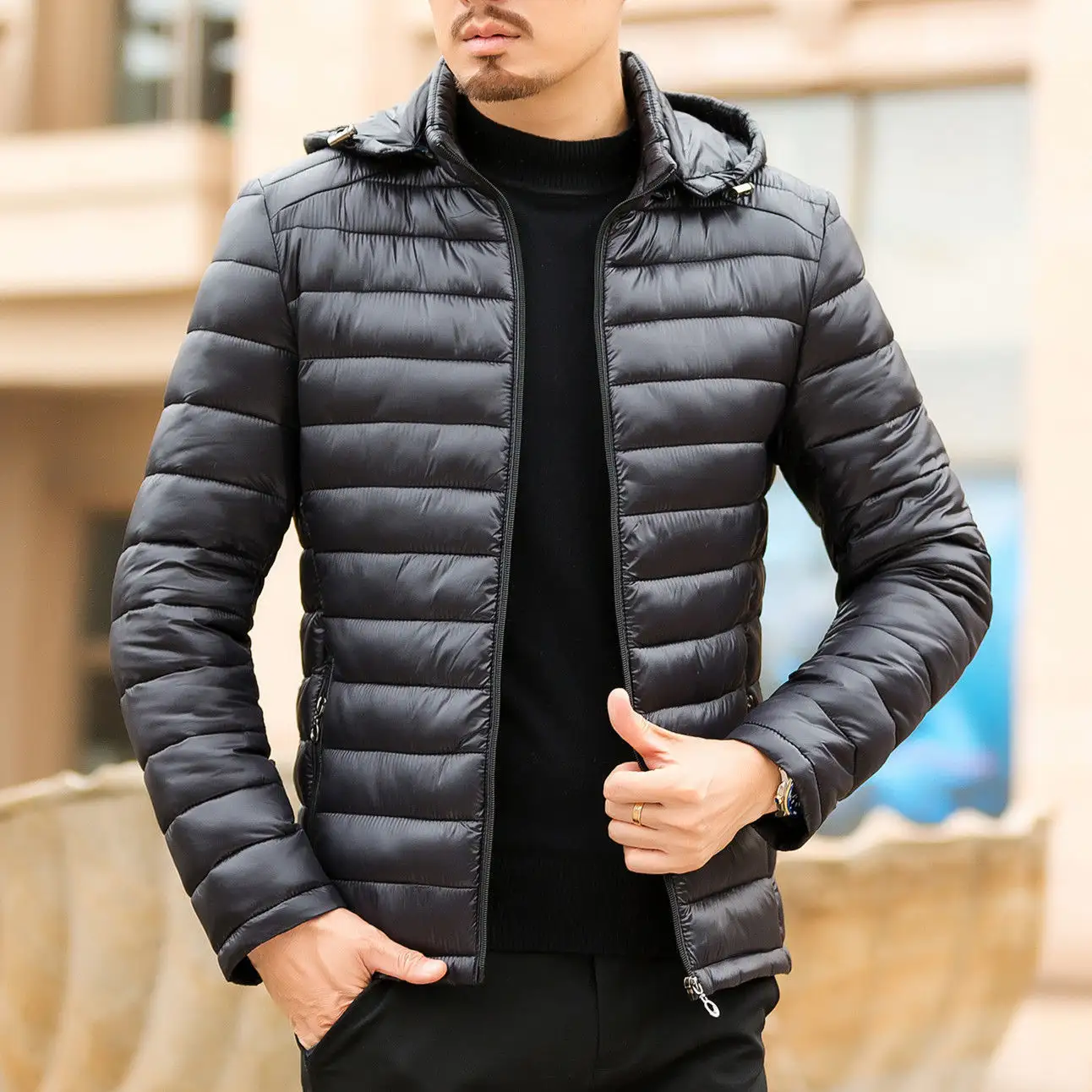 New Mens Minimalist Casual Short Coat Extra