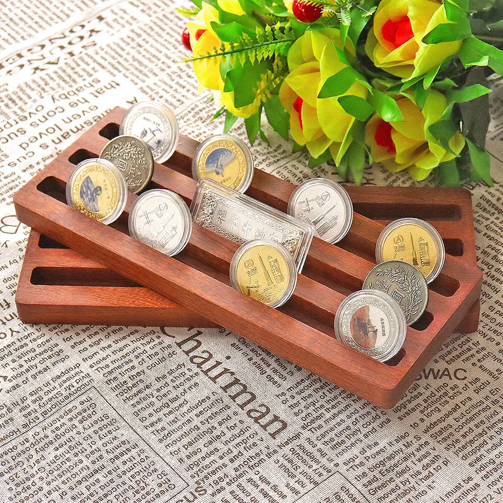 Three-slot Light Coin Badge Medal Display Tray