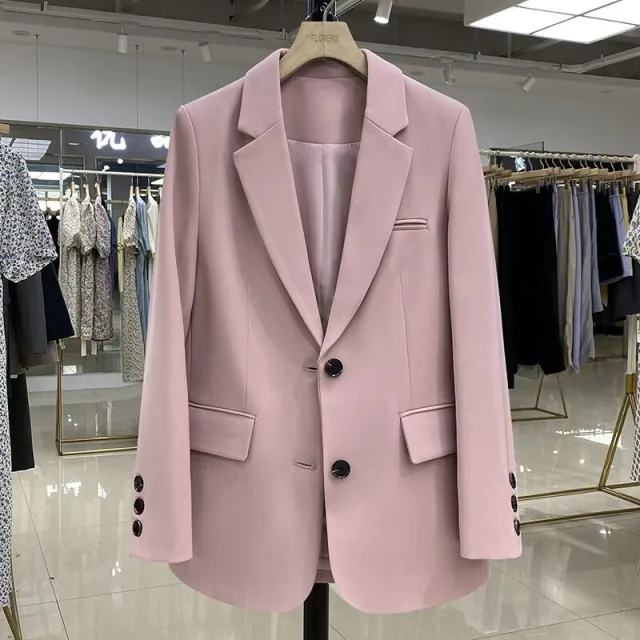 Women's Casual Loose Design Stylish Commuting Coat Pink - Shop at LoveMi
