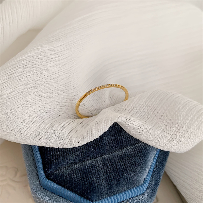 8 Fine Diamonds Ins Simple Temperament Basic Fine Ring Female Accessories