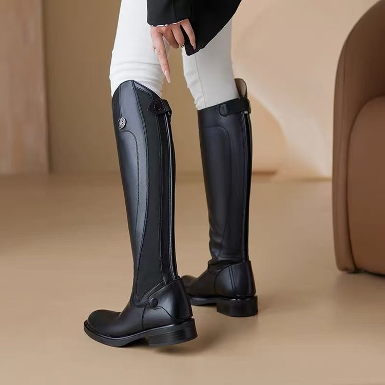 Leather Knee-High Riding Boots, picture 2 of 6