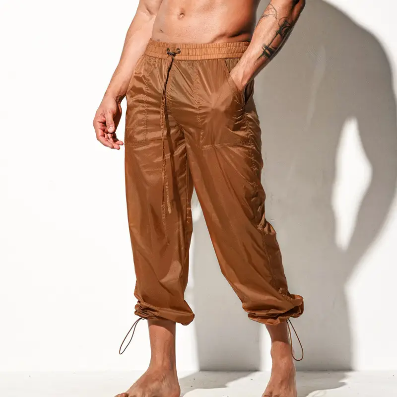 Men's Beach Pants Lightweight Cool Seaside Vacation Sun Protection Trousers Translucent