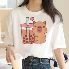 Cute Capybara Clothing Women Vintage Cartoon T-Shirt - H51597 - View 1