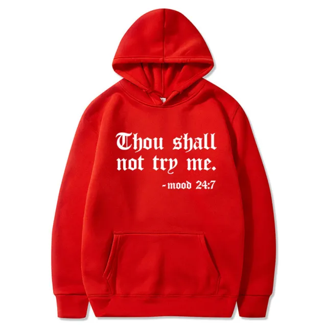 Thou Shall Not Try Me Hooded Sweater Red - Shop at LoveMi