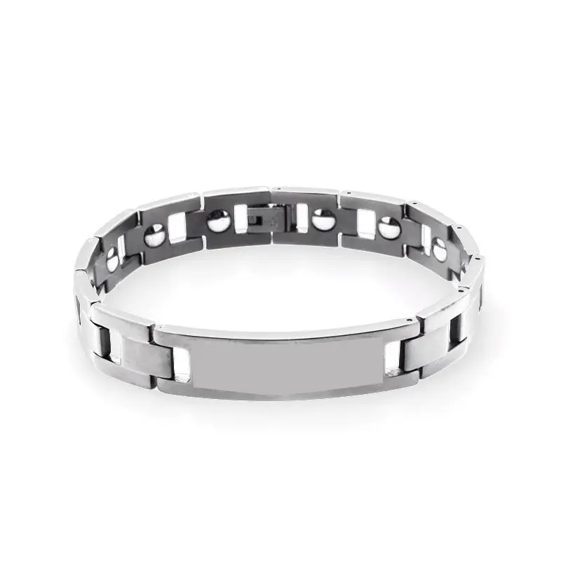 European And American Stainless Steel Blank Curved Bracelet Men's Accessories
