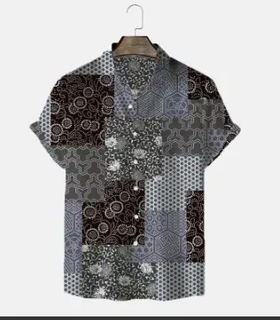Men's Casual Fashionable Printed Short-Sleeve Men's Shirt