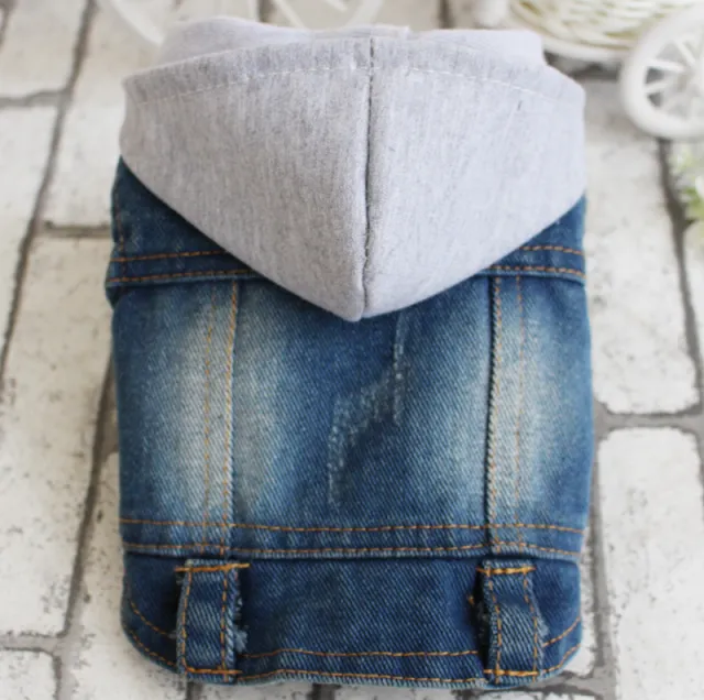 Pet Clothes Gray Hat Denim Vest Coat Bichon VIP Spring And Summer Denim Vest Blue - Shop at LoveMi