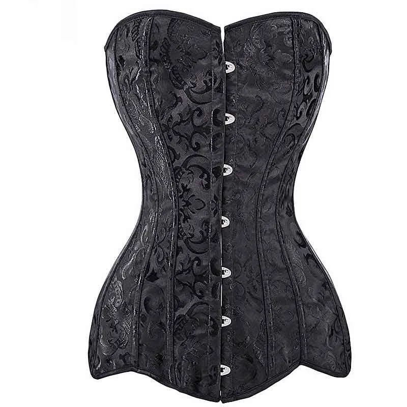 Corset Steel Rib Waist Women's Shapewear - Black