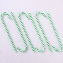 Christmas Candy Crutch Red Scene Decorative Pendant - Green And White Crutch 6Pcs - View 1