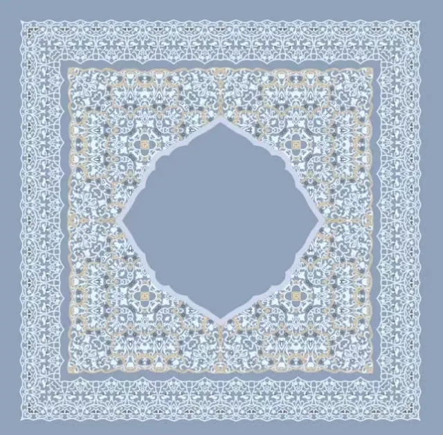 Malay Headscarf Tencel Cotton Square Scarf Pattern Headscarf 3 Blue - Shop at LoveMi