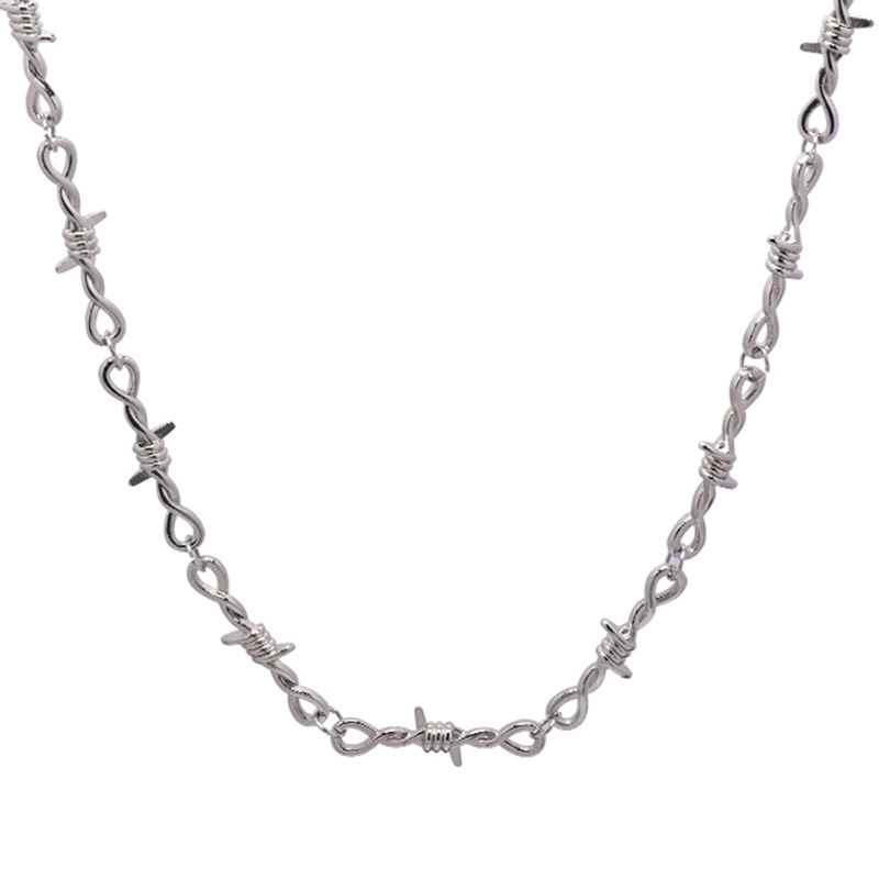 Retro Hip Hop Necklace Alloy Thorn Necklace Bracelet