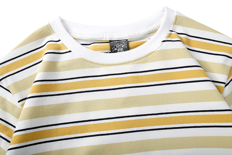 Title 7, Contrast stripes short sleeve shirt, a comforta...