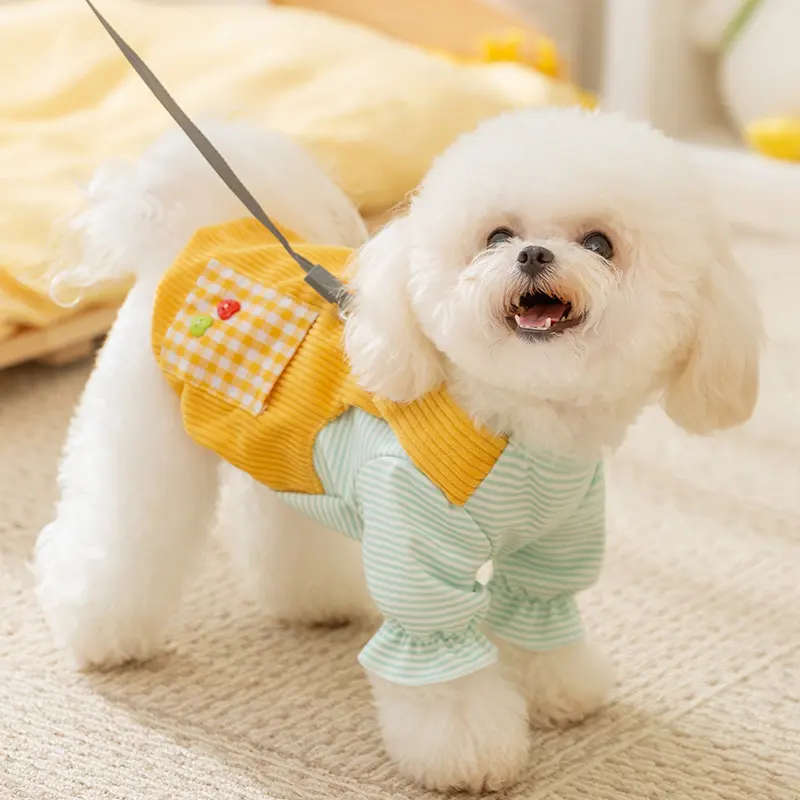 Autumn and Winter Dog Small Animal Two-legged Overalls Suit