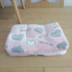 Autumn And Winter Thickened Pet Pad - Pink Love - View 1
