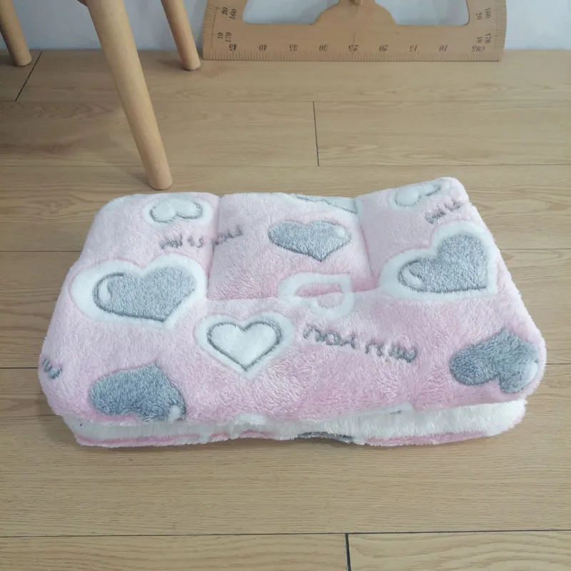 Autumn And Winter Thickened Pet Pad - Pink Love